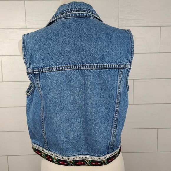 Baccini Blue Denim Vest with Embroidered Details - Picture 5 of 12